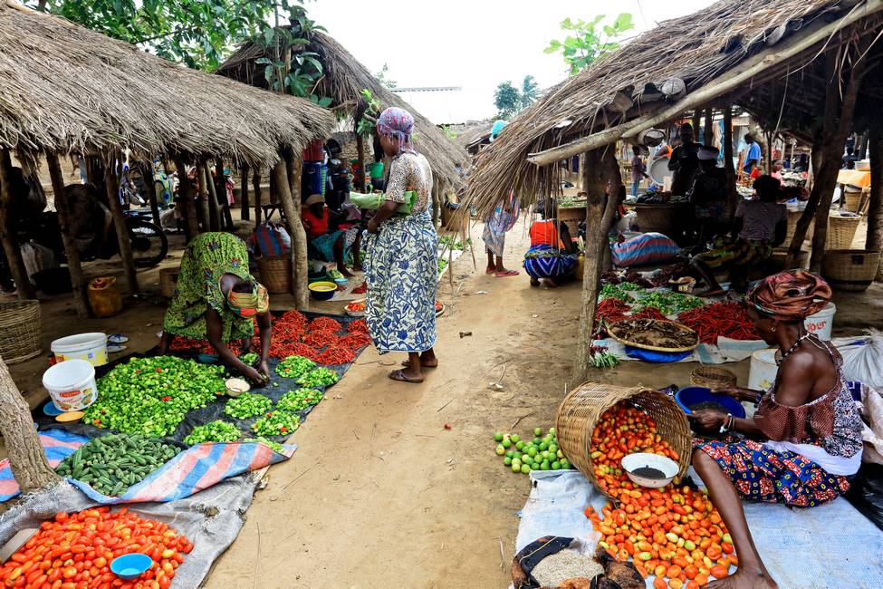 Marché d'Afangnagan dans le sud du Togo